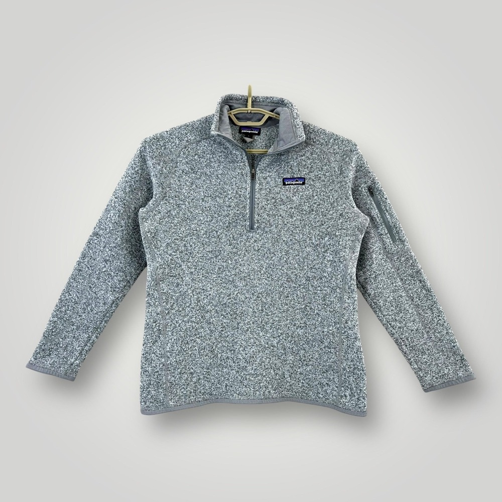 Patagonia Better Sweater Womens Large Heather Gray Quarter Zip Knit Pullover